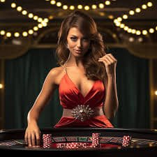 Dealer profesional The Great Icescape berinteraksi dengan pemain melalui chat real-time